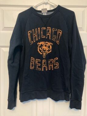 Junk Food Clothing Navy Crewneck with Orange Chicago Bears Graphic